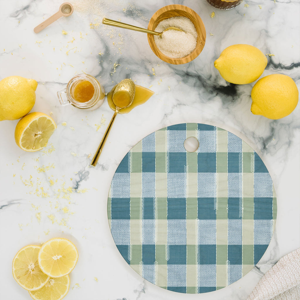 Marta Barragan Camarasa Country Style Checks Cutting Board Round