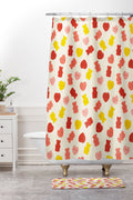 Design by Spark Gummy Bears and Candy Hearts Valentines Shower Curtain And Mat