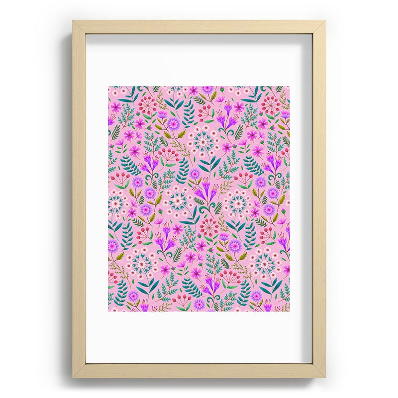 Pimlada Phuapradit Ditsy Purple Floral Half Drop Recessed Framing Rectangle