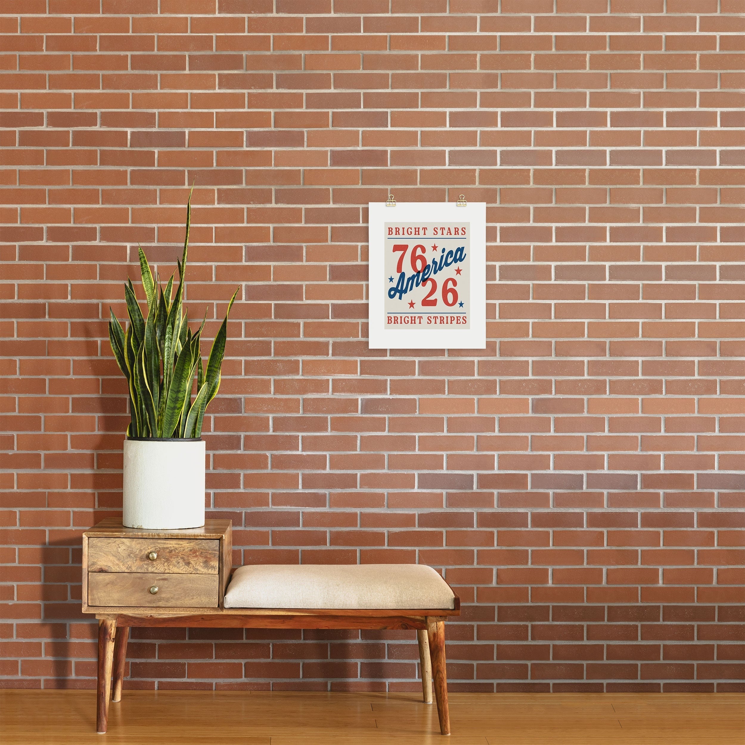 DENY Designs Bright Stars Bright Stripes Art Print