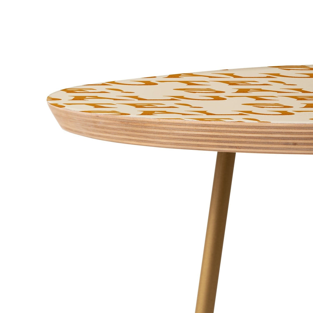 Jessica Molina Salute Gold Pattern on Cream Round Side Table