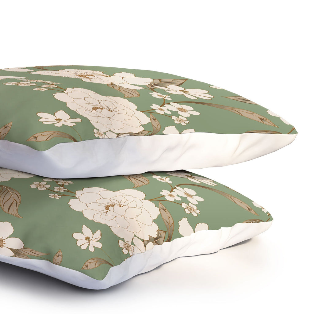 Gabriela Fuente Olive Floral Roberta Pillow Shams