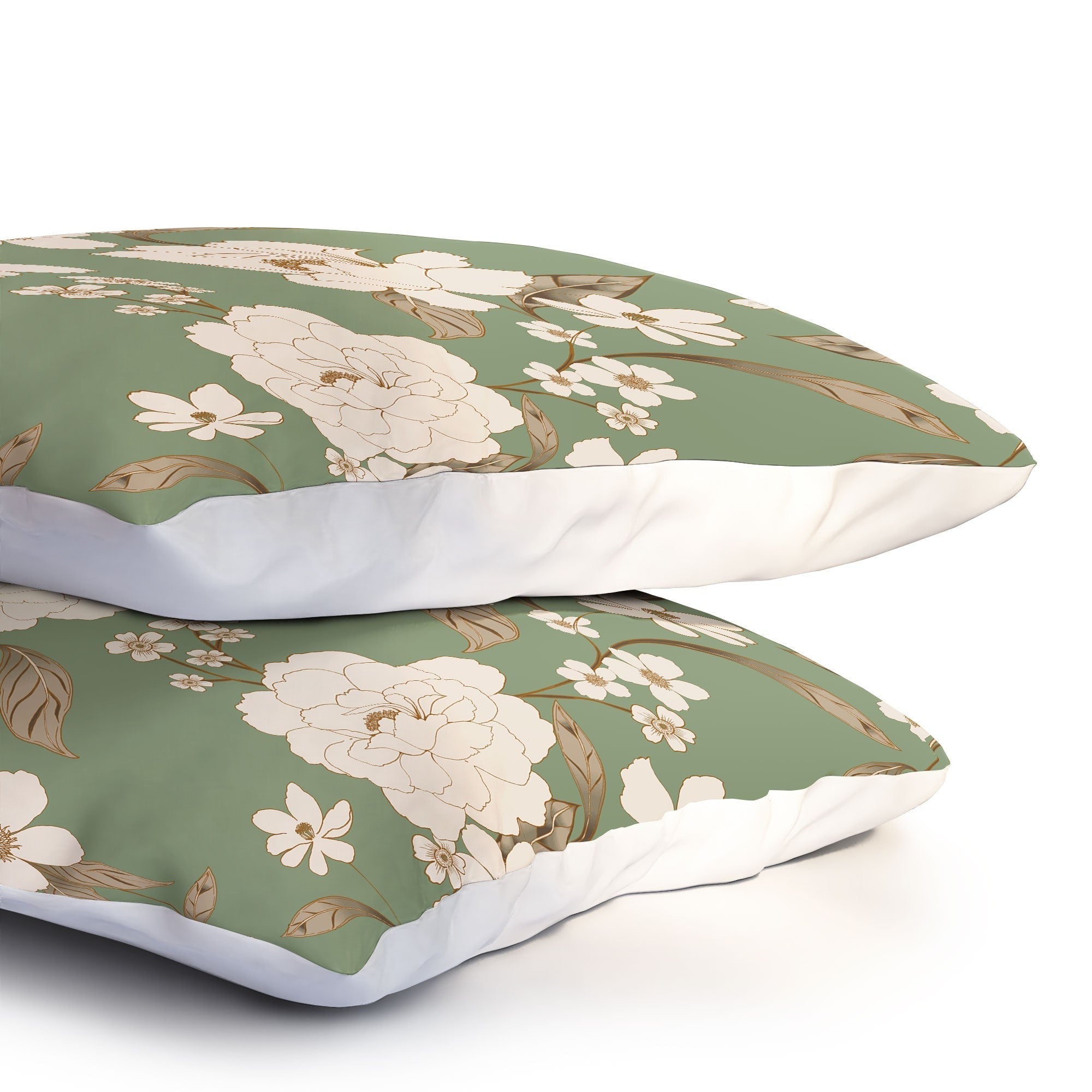Gabriela Fuente Olive Floral Roberta Pillow Shams