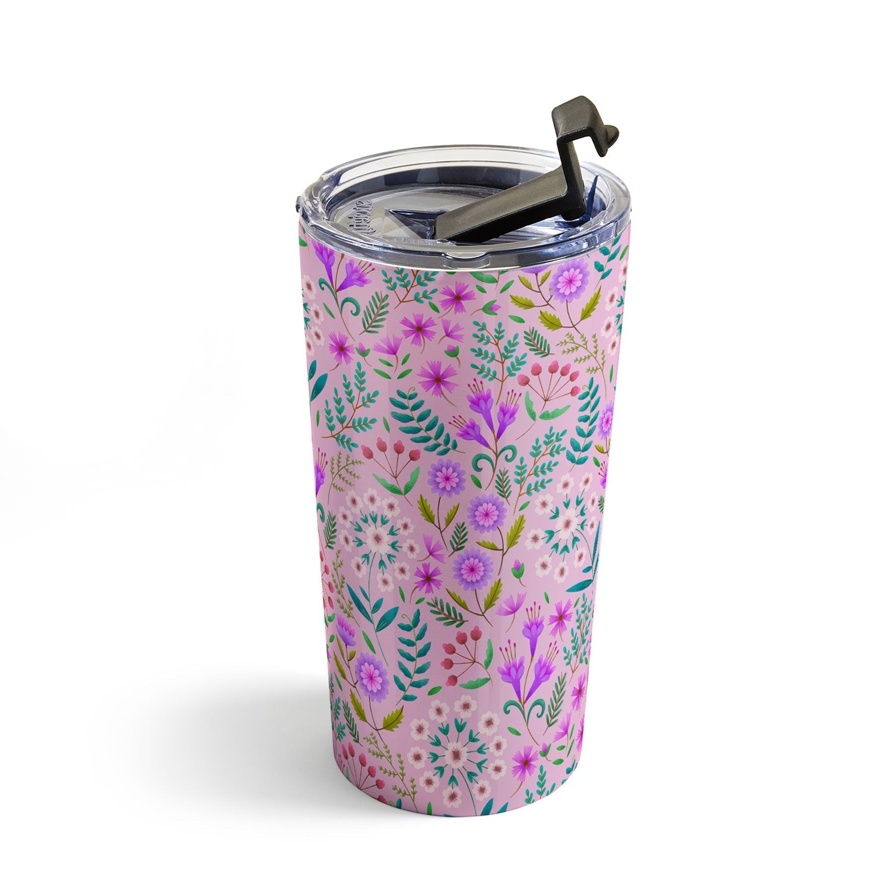 Pimlada Phuapradit Ditsy Purple Floral Half Drop Travel Mug