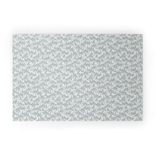 CoastL Studio Palm Forest Coastal Blue Welcome Mat