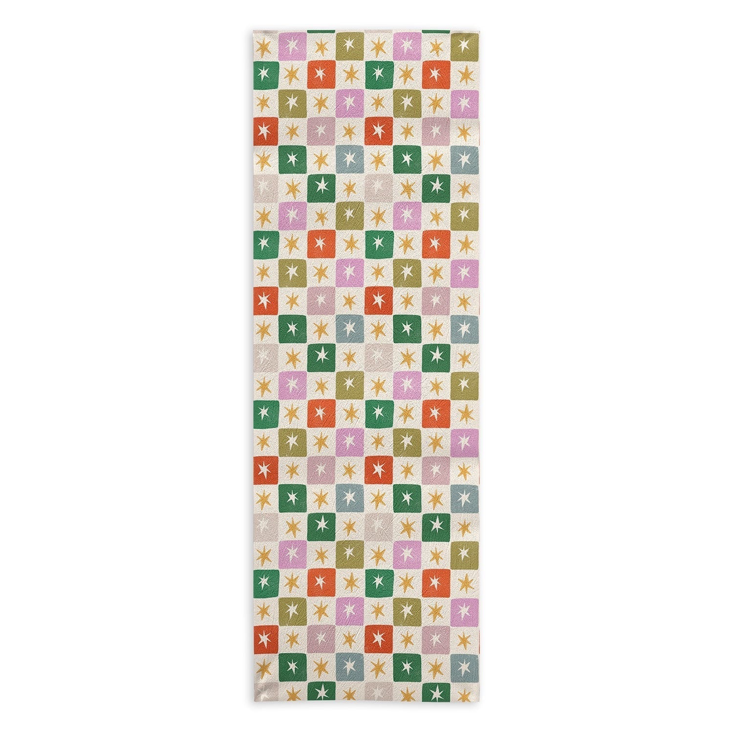 LouBruzzoni Retro Star Block Pattern Yoga Towel