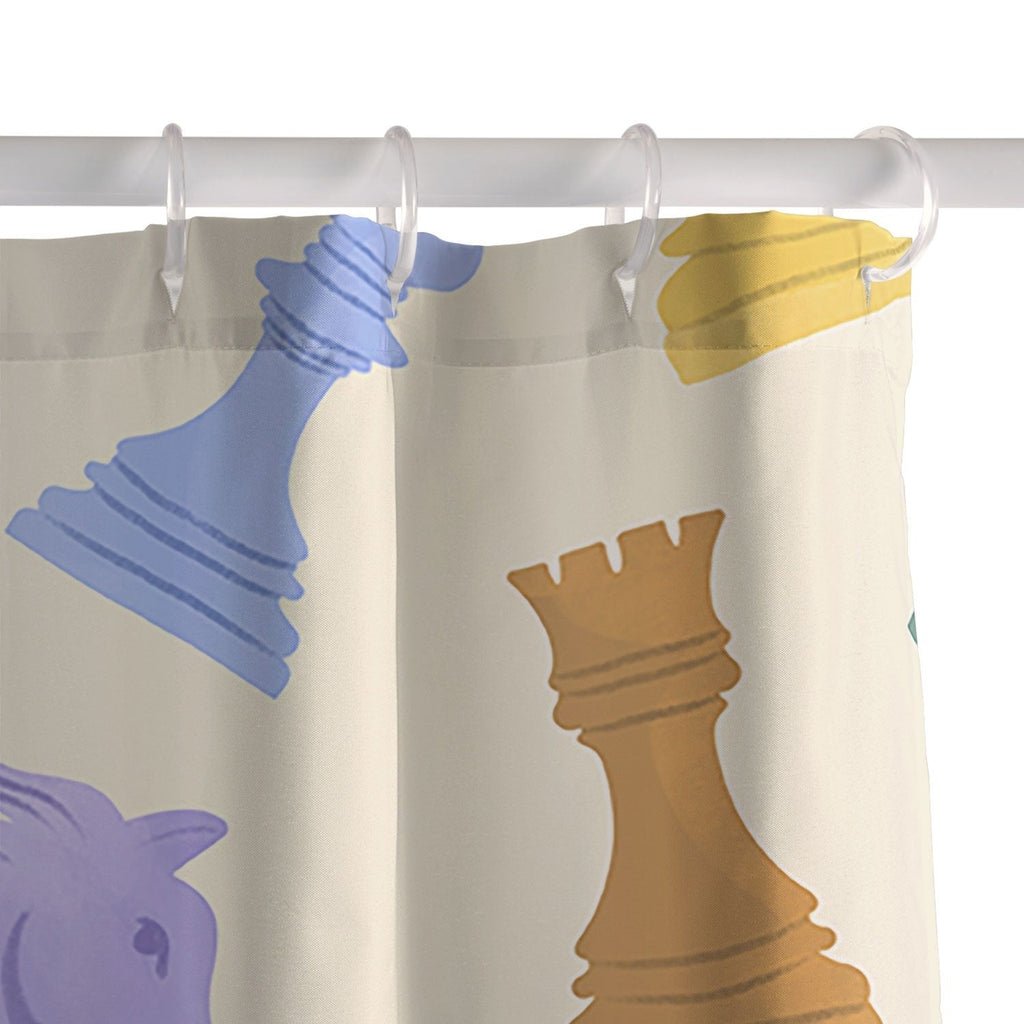 Design by Spark Chess Game Pieces Shower Curtain