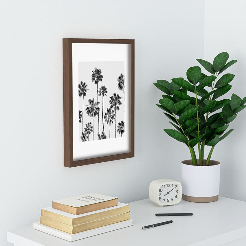 Gal Design Black And White Palms Recessed Framing Rectangle