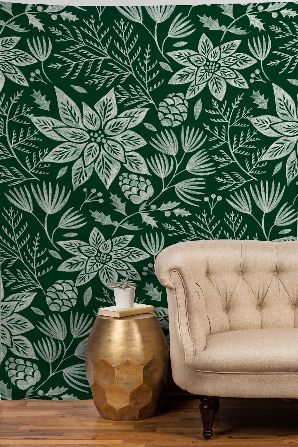 Pimlada Phuapradit Christmas Poinsettia Tapestry