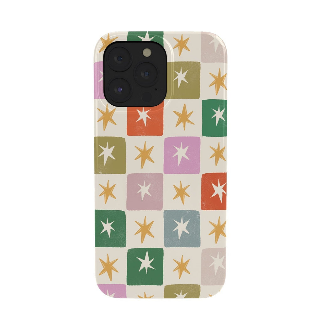 LouBruzzoni Retro Star Block Pattern Phone Case