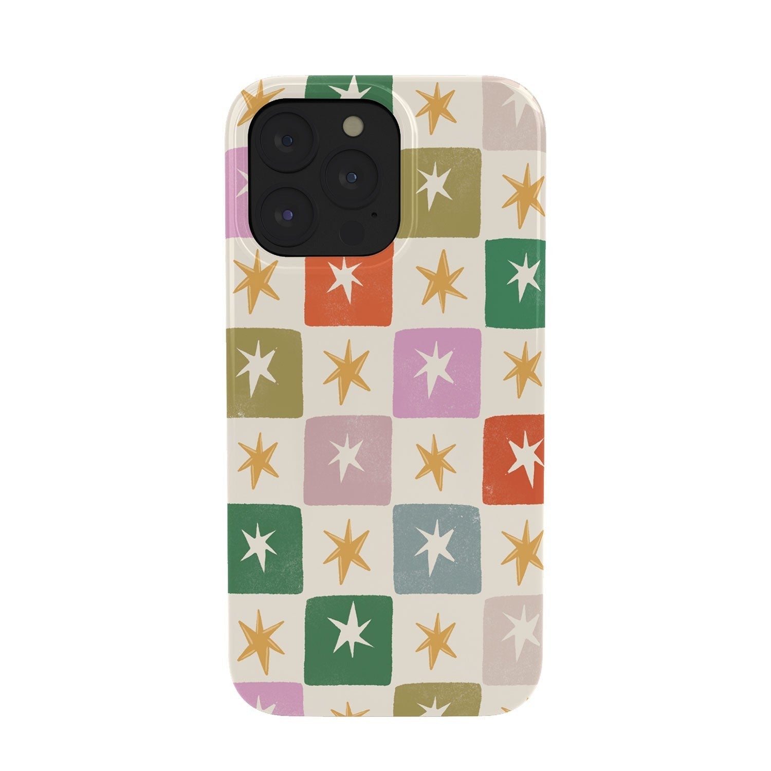 LouBruzzoni Retro Star Block Pattern Phone Case