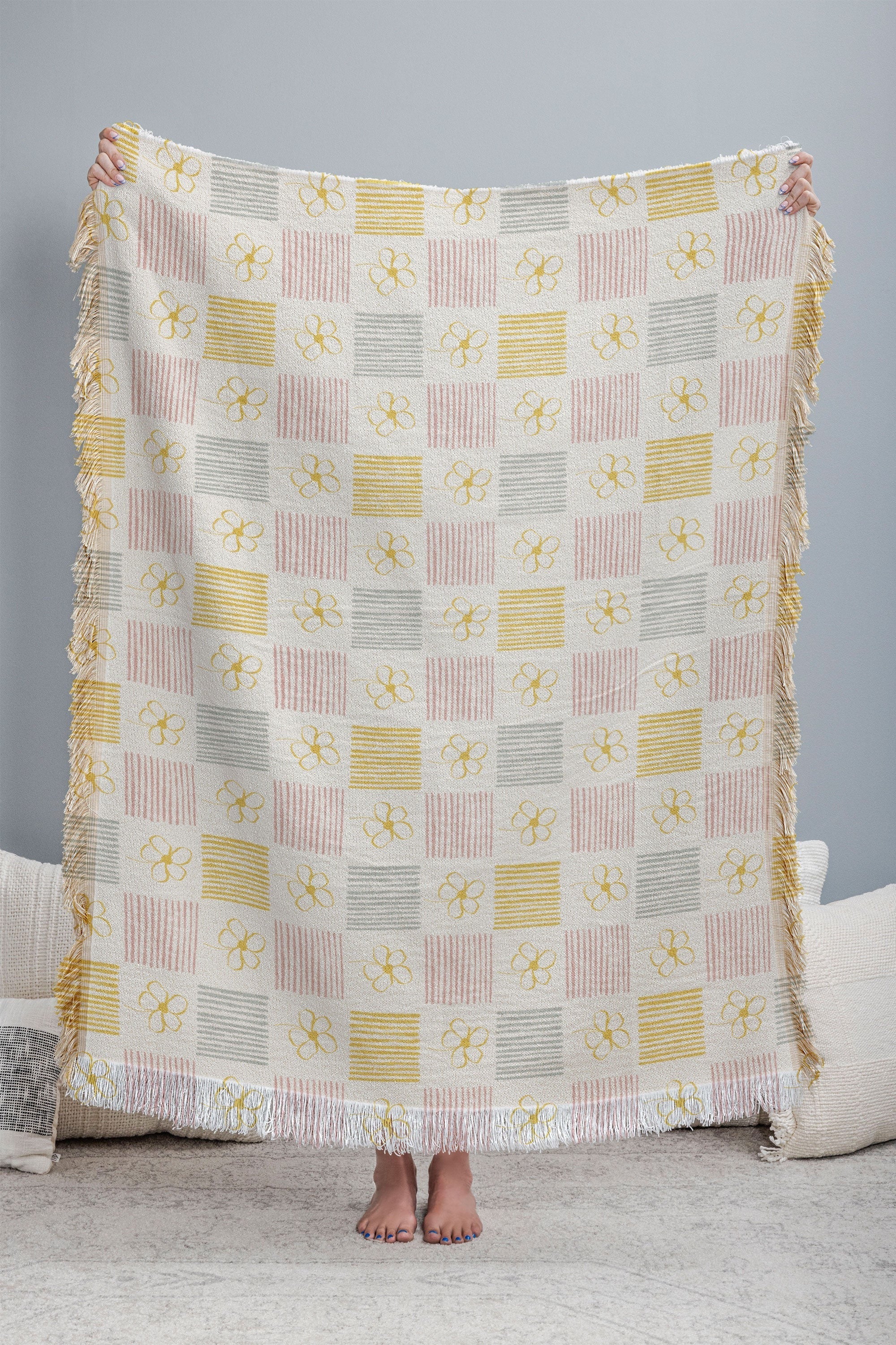 Menina Lisboa Spring Grandmillennial Throw Blanket