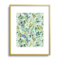 Ninola Design Botanic Retreat Loose Botanical Leaves Watercolor Green Metal Framed Art Print