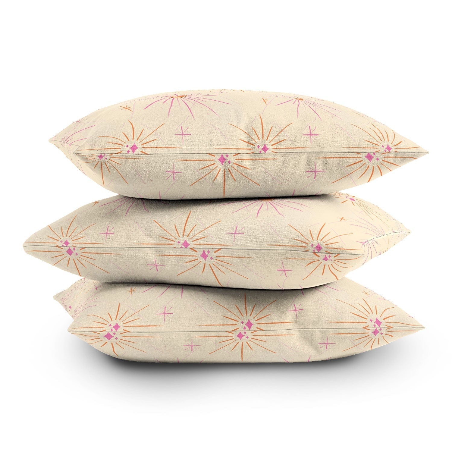Little Om Pattern Little Moon cream Throw Pillow