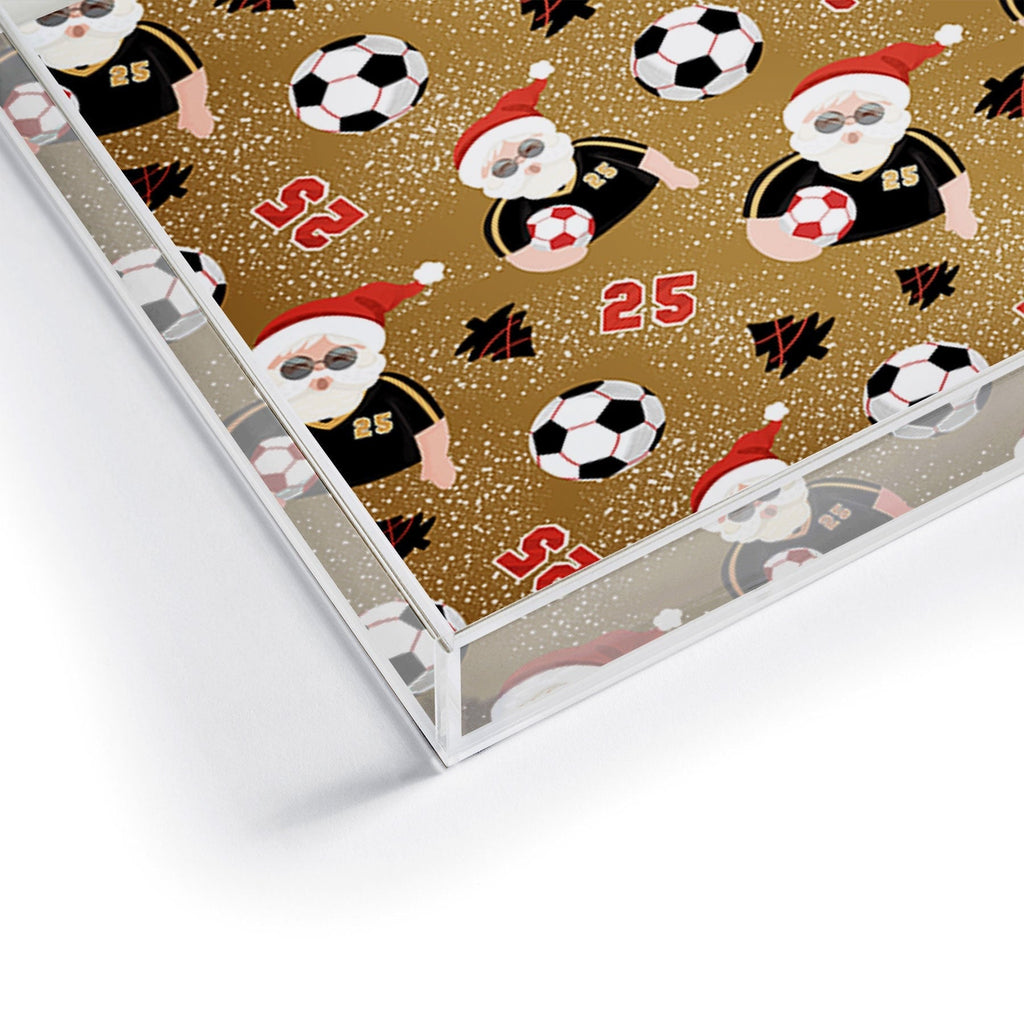 Design by Spark Sporty Soccer Santa Holiday Acrylic Tray
