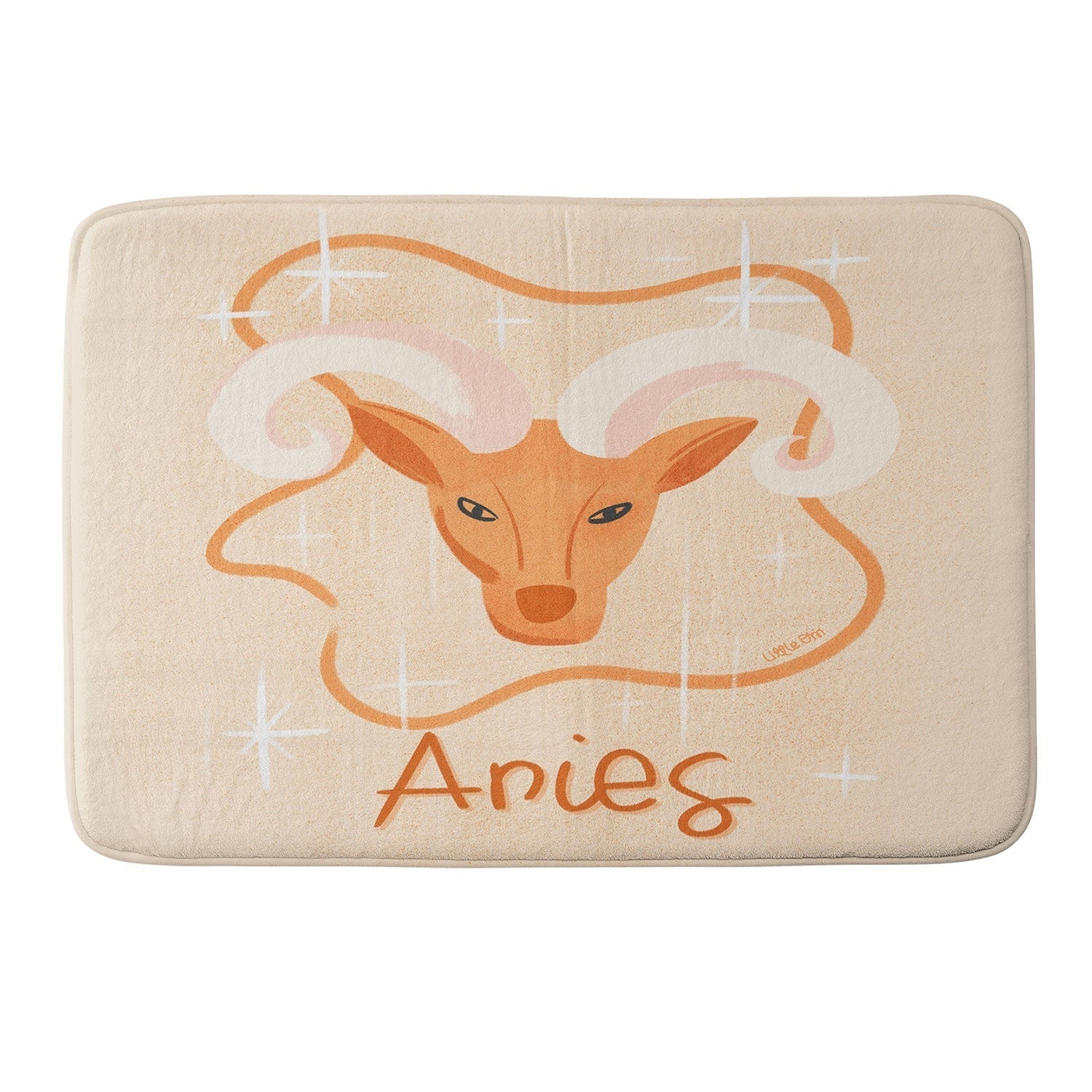 Little Om Zodiac Signs Aries Memory Foam Bath Mat