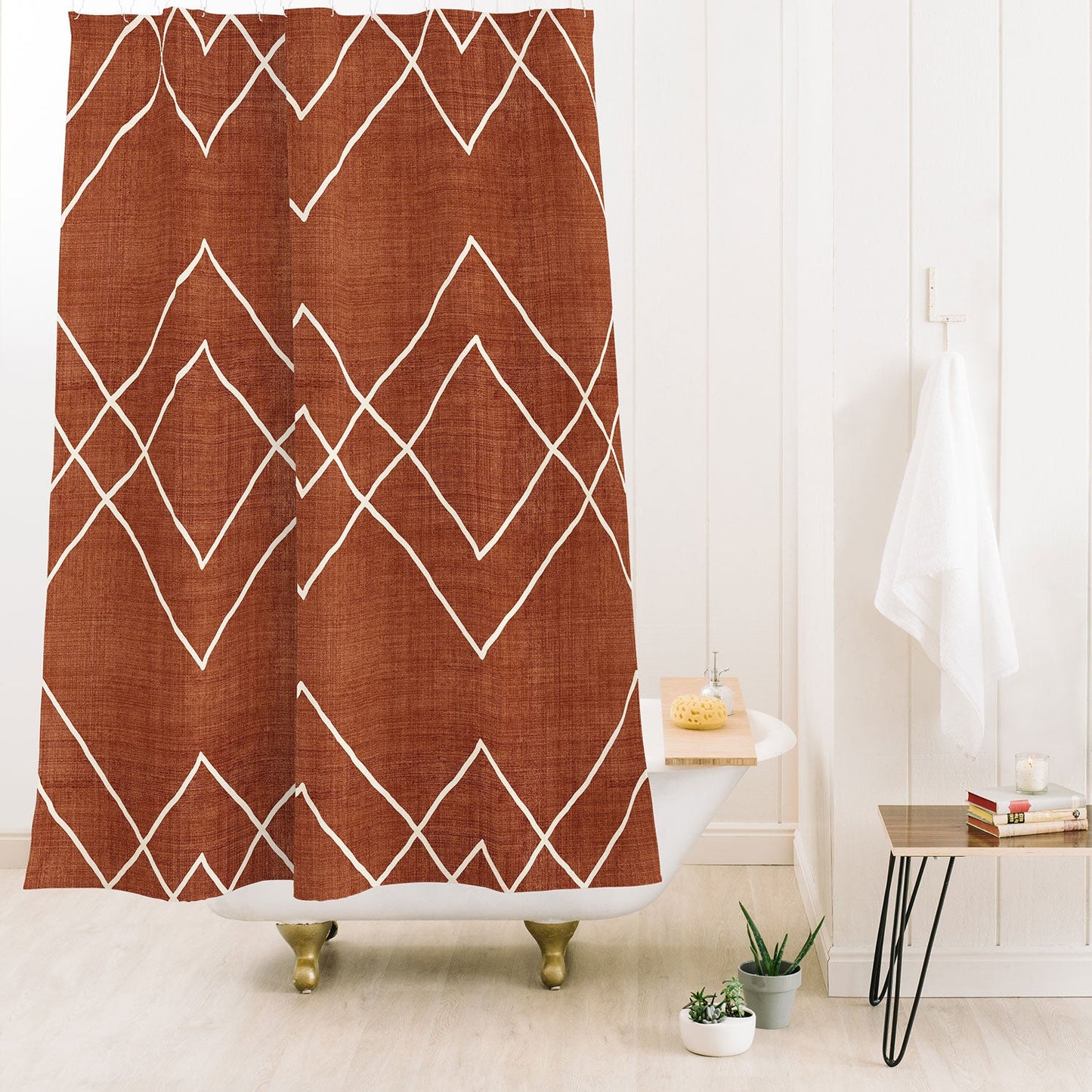 Becky Bailey Nudo in Rust Shower Curtain