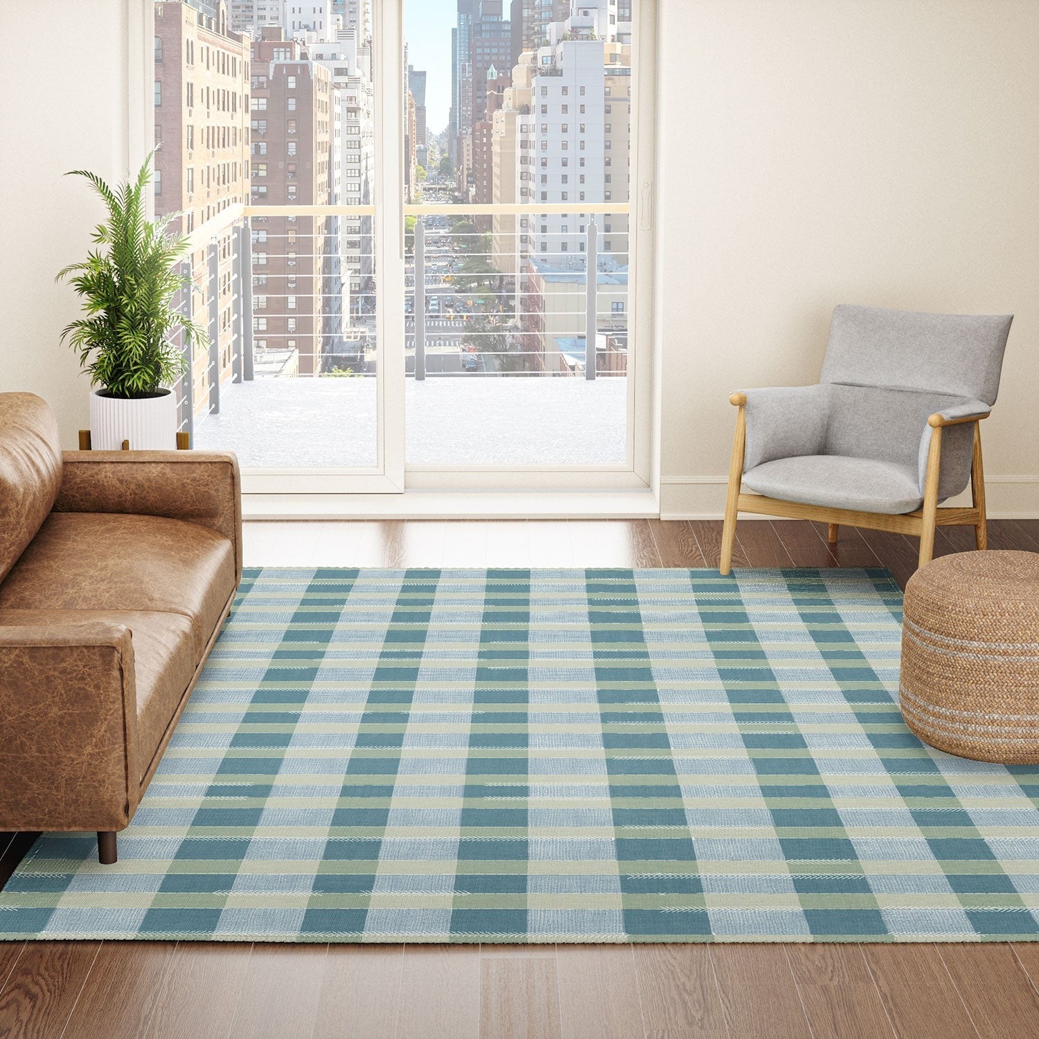 Marta Barragan Camarasa Country Style Checks Area Rug