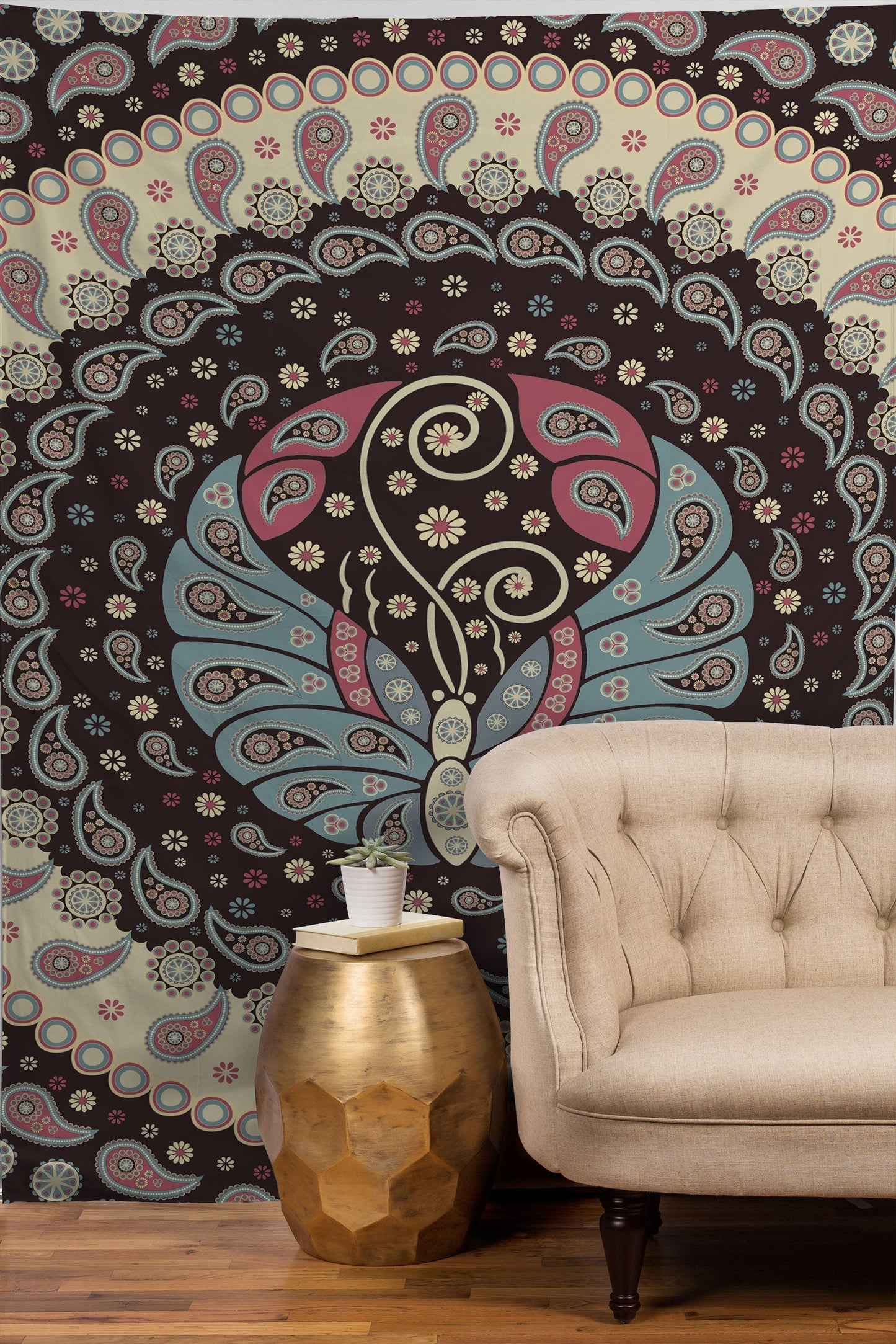 Belle13 Butterfly Mandala Tapestry