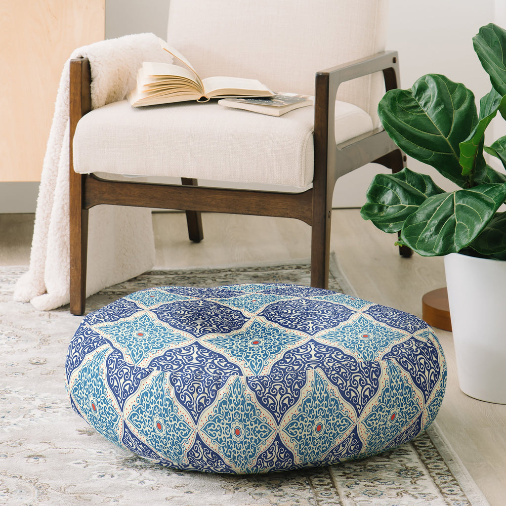 Belle13 Curly Rhombus Floor Pillow Round