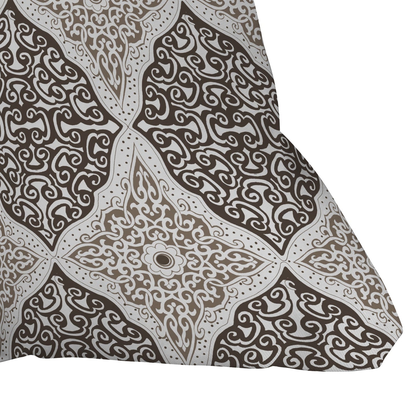 Belle13 Curly Rhombus Neutral Throw Pillow