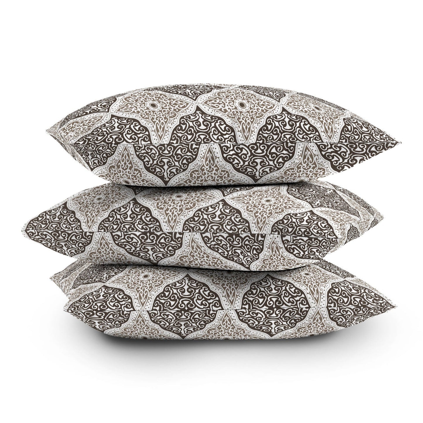 Belle13 Curly Rhombus Neutral Throw Pillow