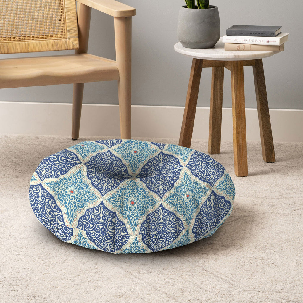 Belle13 Curly Rhombus Floor Pillow Round