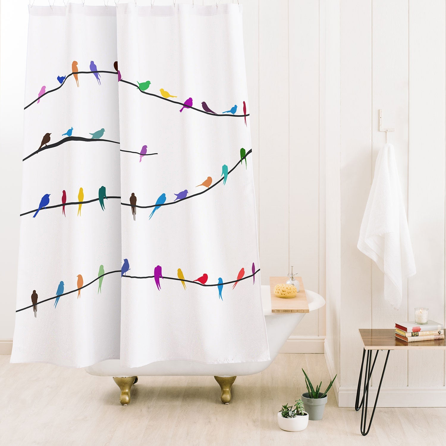 Belle13 Happy Spring Shower Curtain