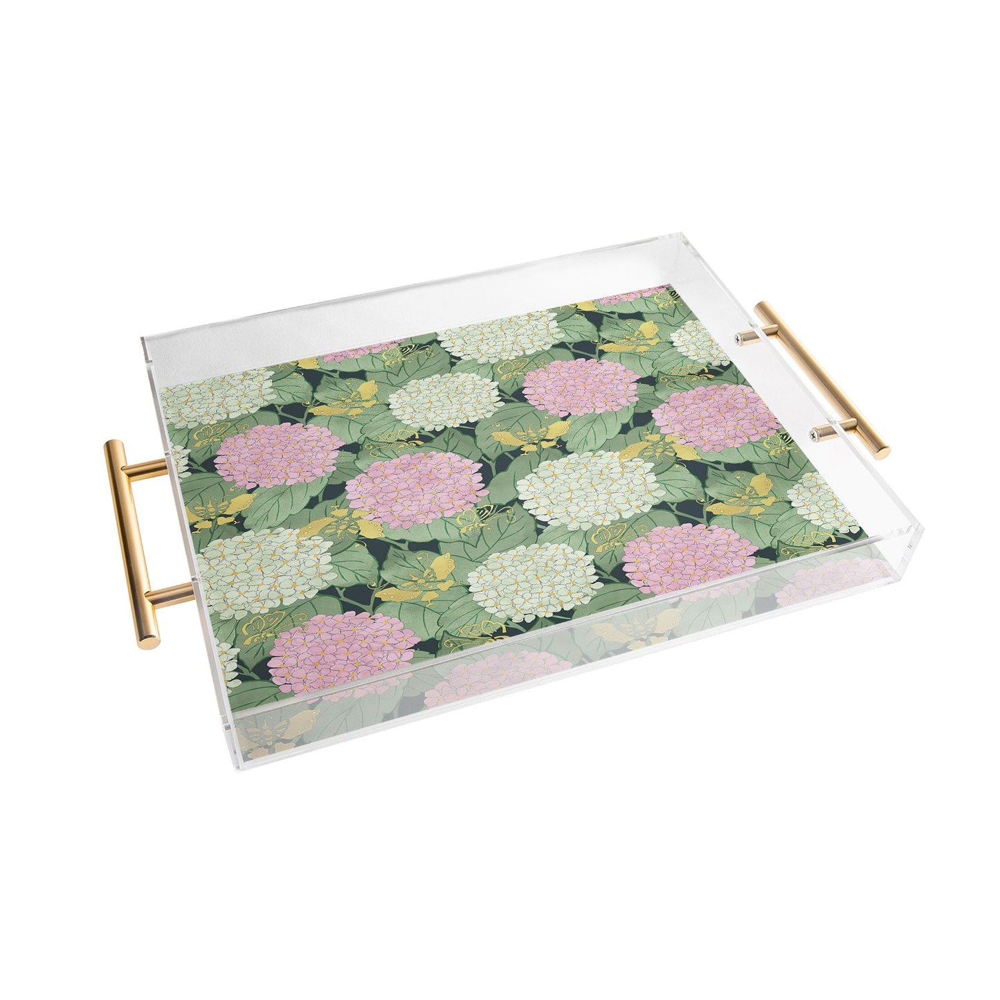 Belle13 Hydrangea And Butterflies Acrylic Tray