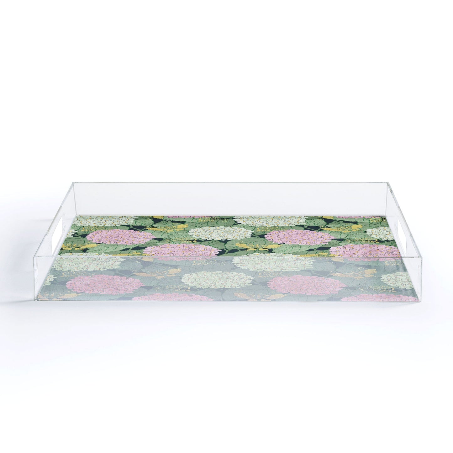 Belle13 Hydrangea And Butterflies Acrylic Tray