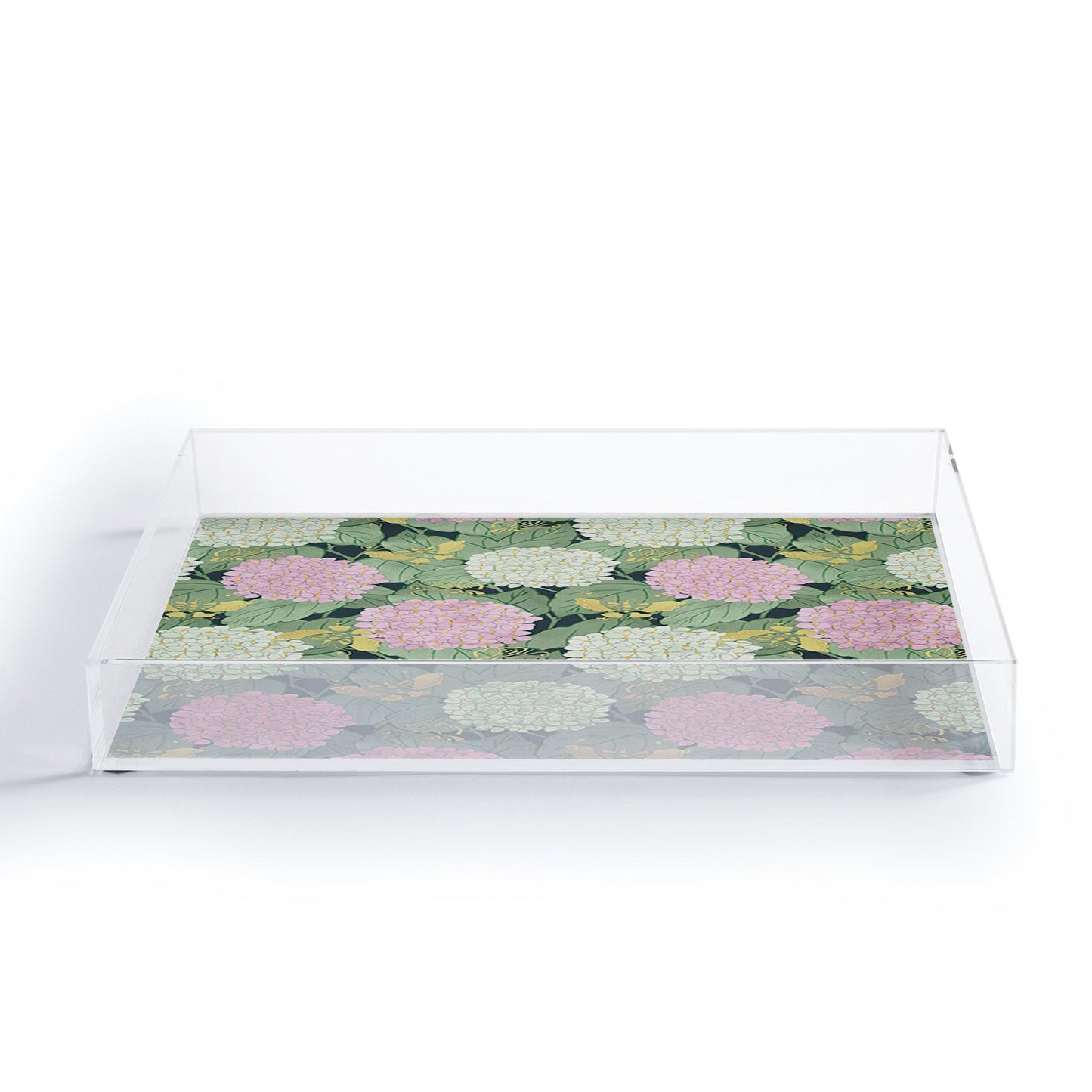 Belle13 Hydrangea And Butterflies Acrylic Tray