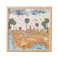 Belle13 Los Angeles Skyline Old Map Framed Wall Art