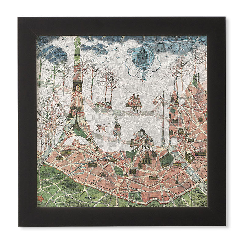 Belle13 Paris Map Under The Paris Sun Framed Wall Art