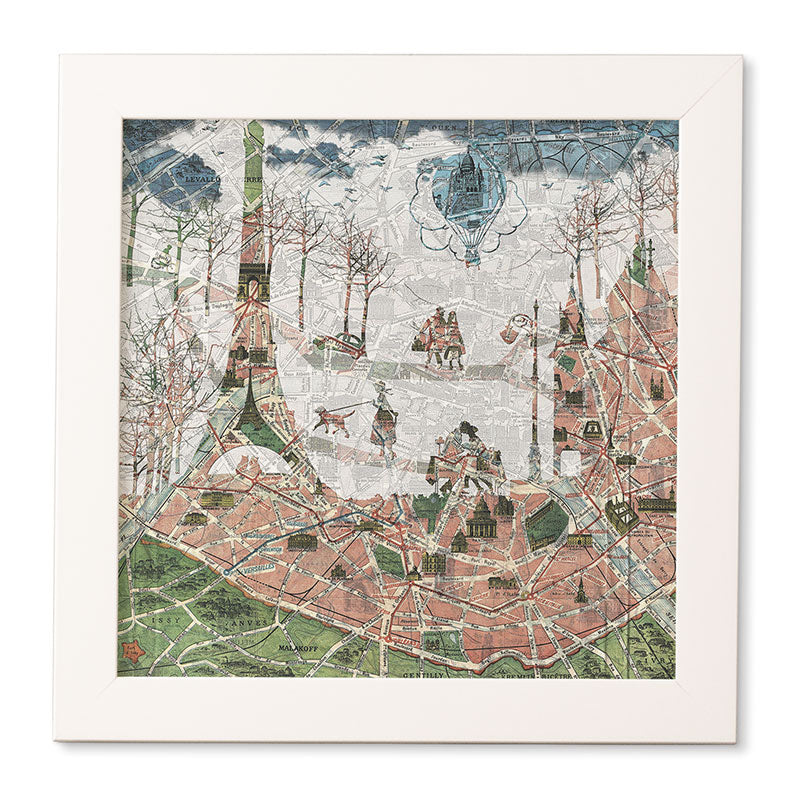 Belle13 Paris Map Under The Paris Sun Framed Wall Art