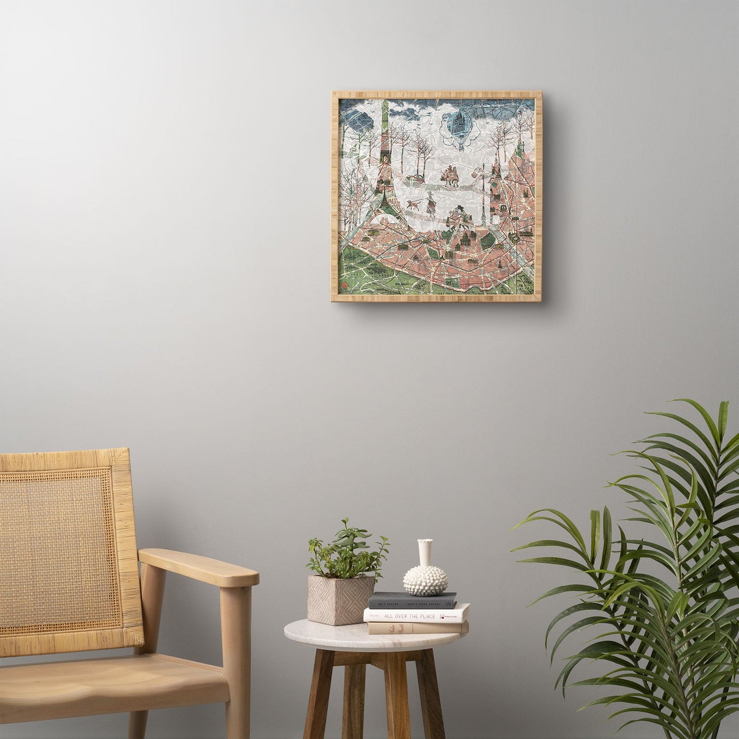 Belle13 Paris Map Under The Paris Sun Framed Wall Art