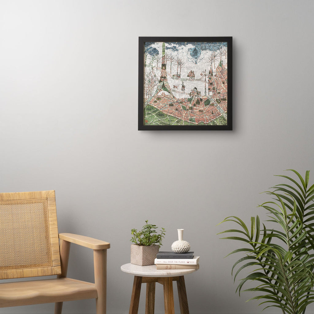 Belle13 Paris Map Under The Paris Sun Framed Wall Art