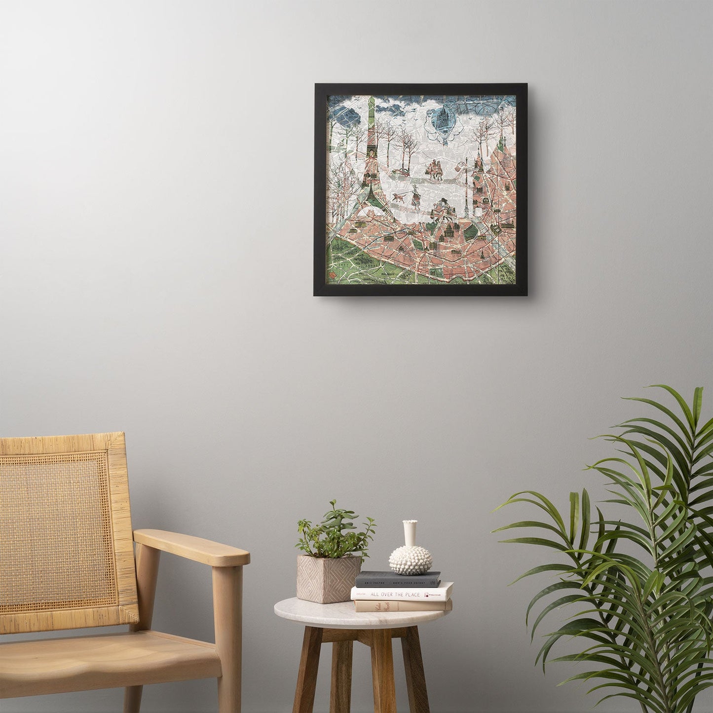 Belle13 Paris Map Under The Paris Sun Framed Wall Art