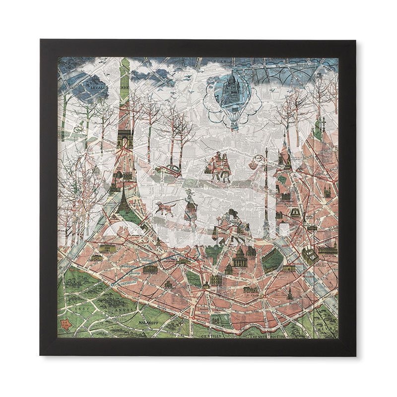 Belle13 Paris Map Under The Paris Sun Framed Wall Art