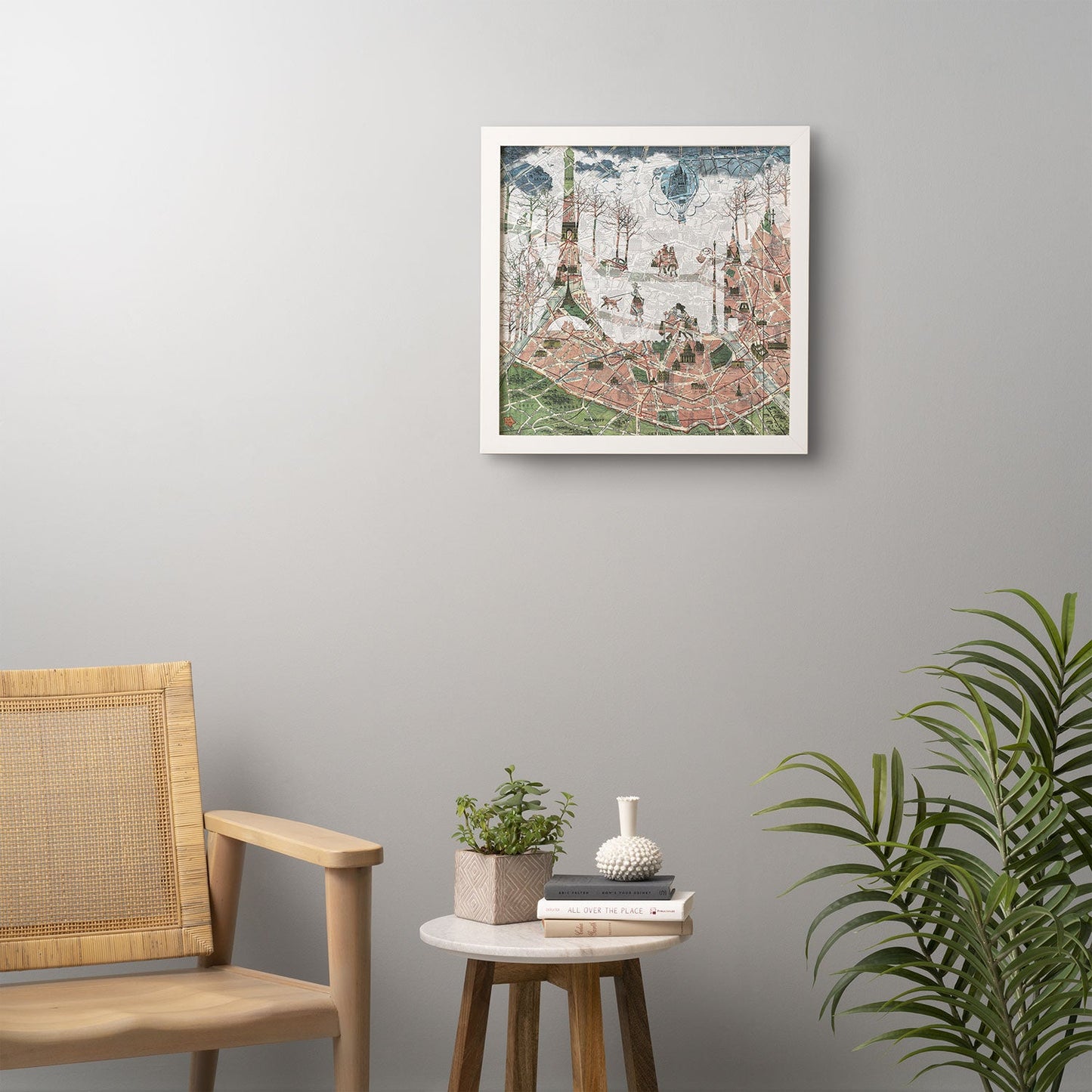 Belle13 Paris Map Under The Paris Sun Framed Wall Art