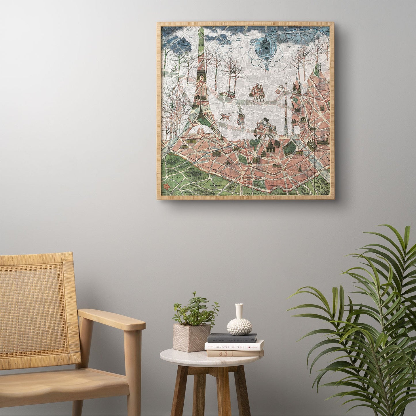 Belle13 Paris Map Under The Paris Sun Framed Wall Art