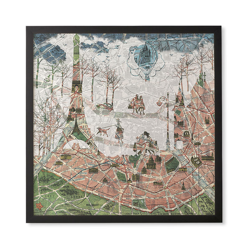 Belle13 Paris Map Under The Paris Sun Framed Wall Art