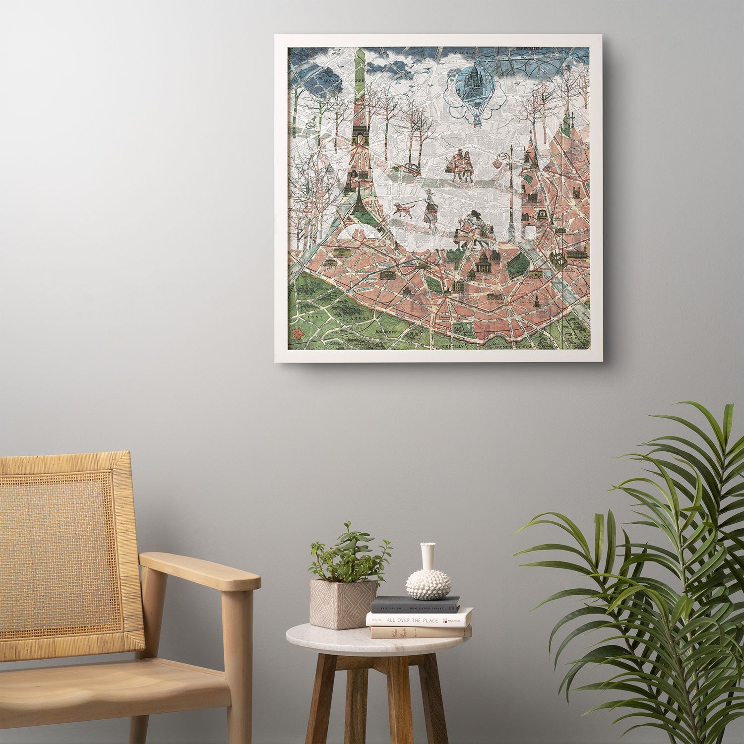 Belle13 Paris Map Under The Paris Sun Framed Wall Art