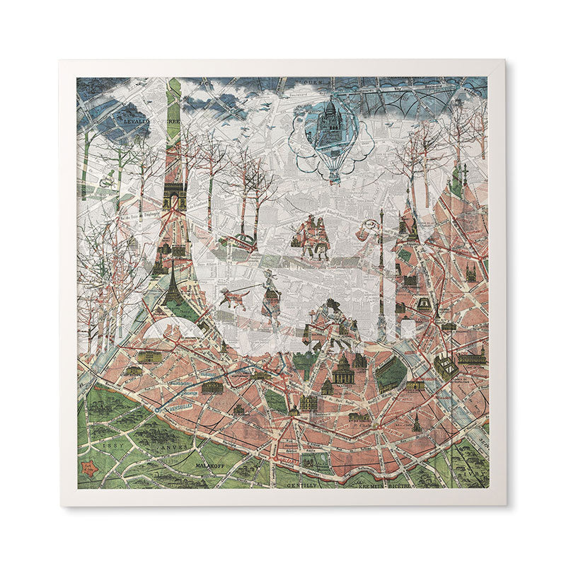 Belle13 Paris Map Under The Paris Sun Framed Wall Art