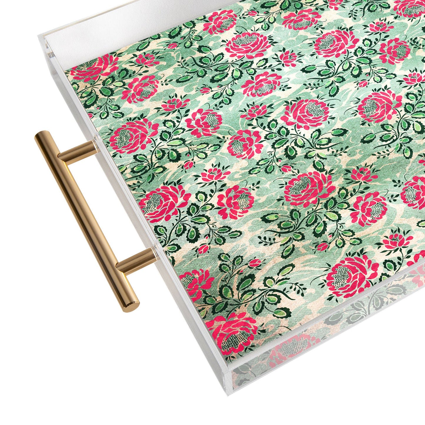Belle13 Retro French Floral Pattern Acrylic Tray