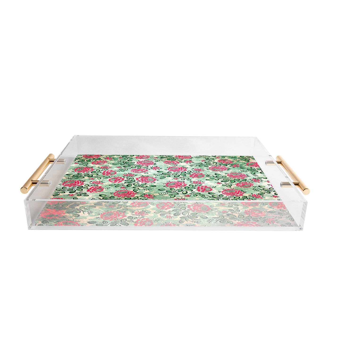 Belle13 Retro French Floral Pattern Acrylic Tray