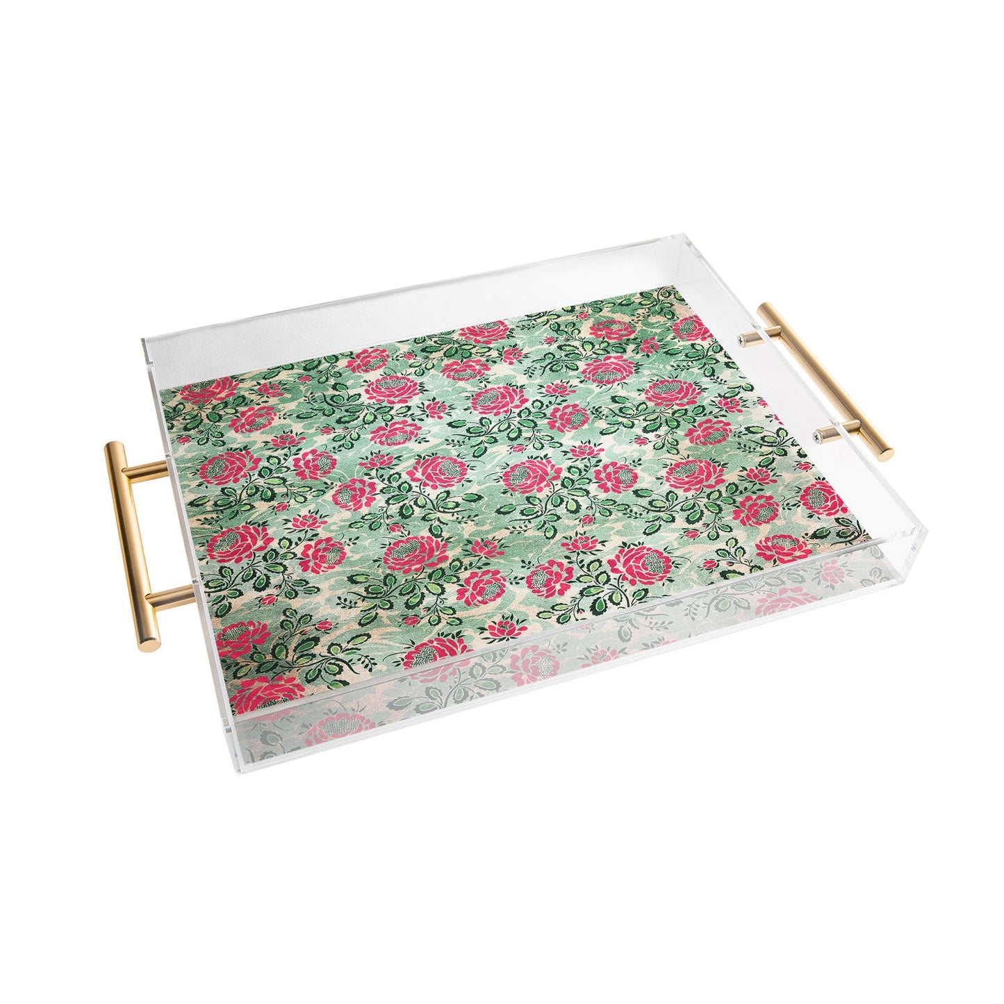 Belle13 Retro French Floral Pattern Acrylic Tray