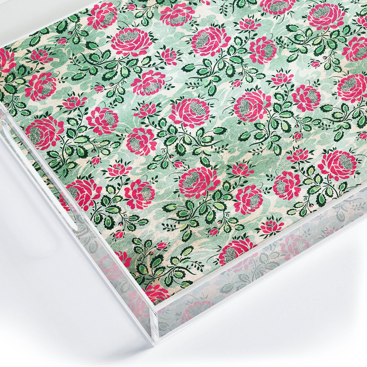 Belle13 Retro French Floral Pattern Acrylic Tray