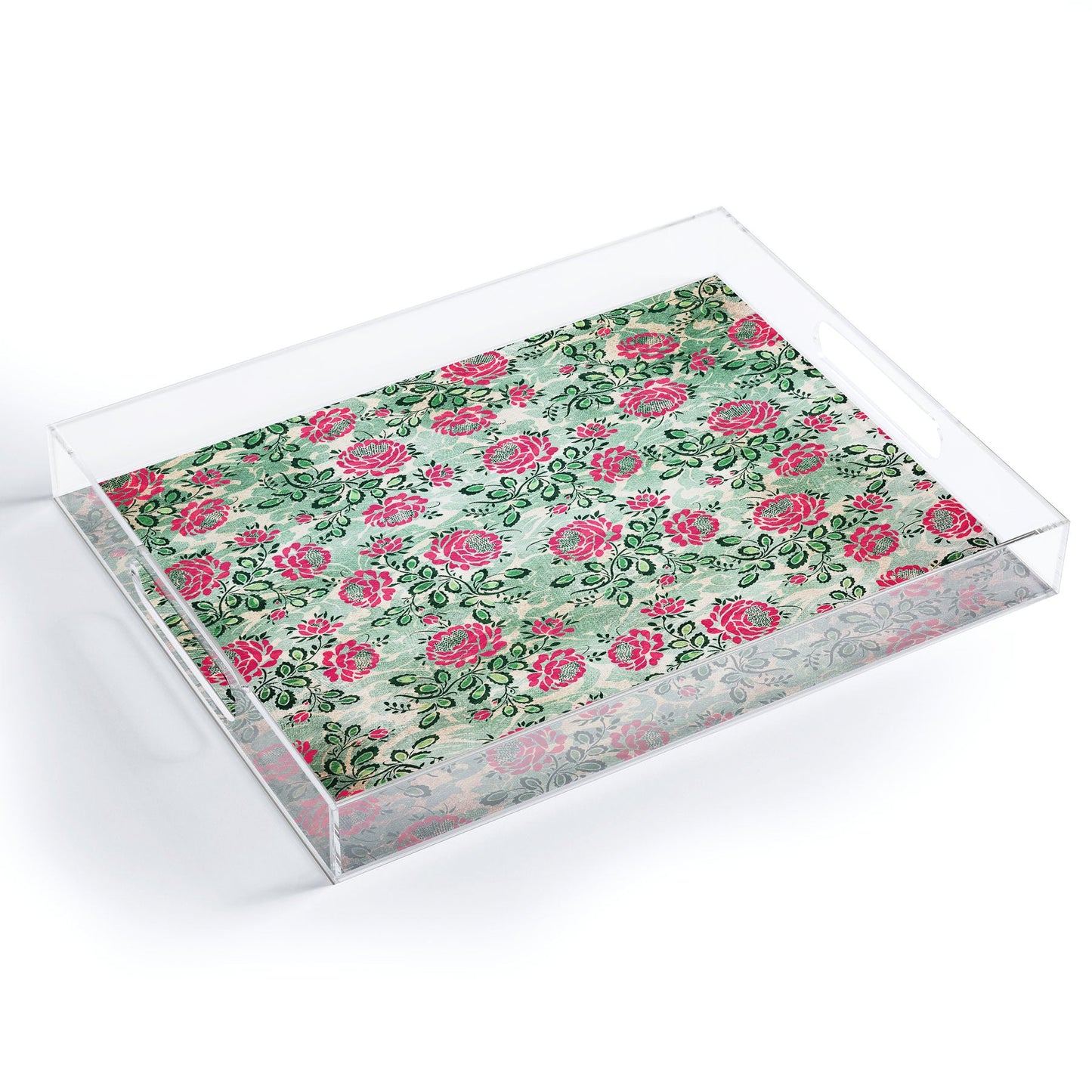 Belle13 Retro French Floral Pattern Acrylic Tray