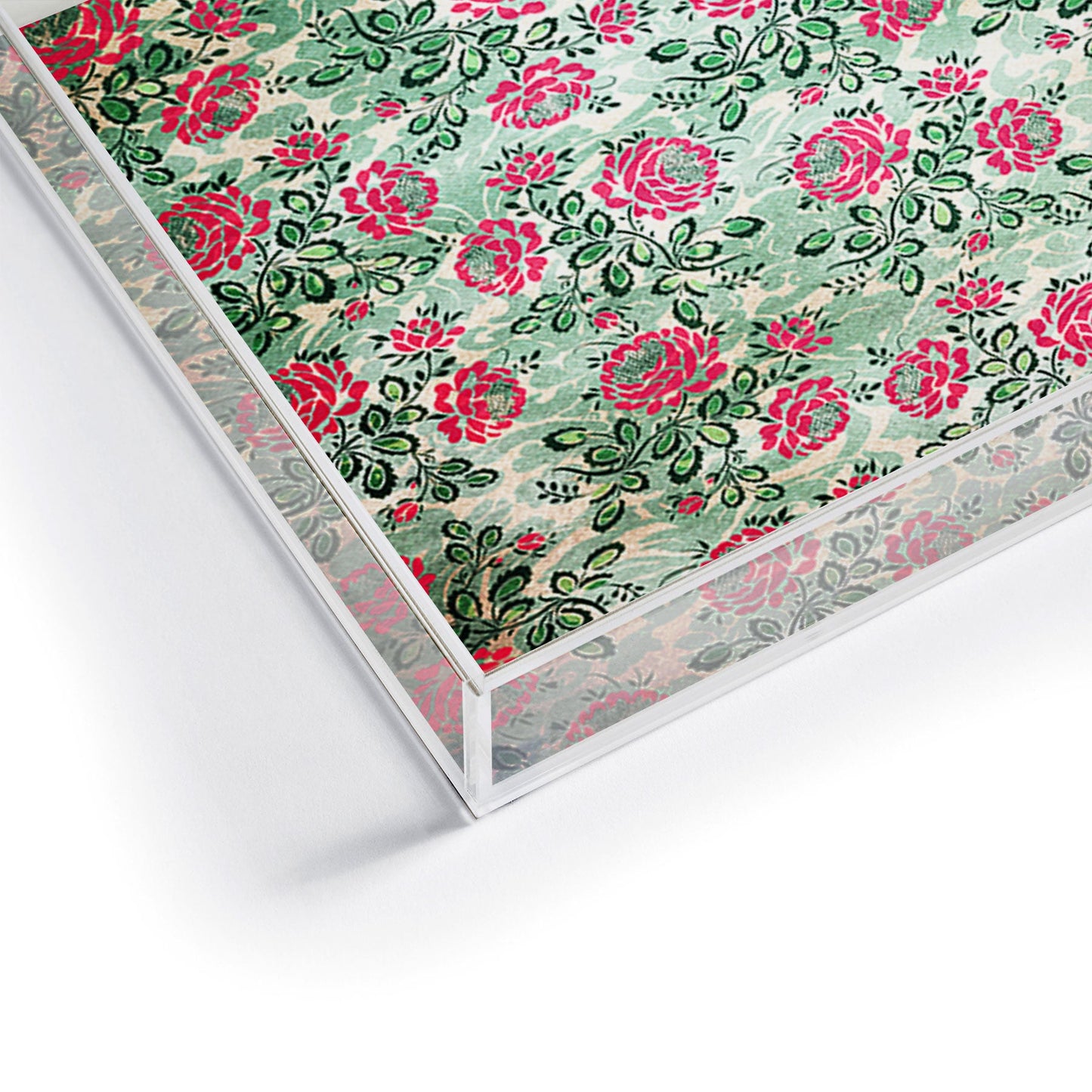 Belle13 Retro French Floral Pattern Acrylic Tray