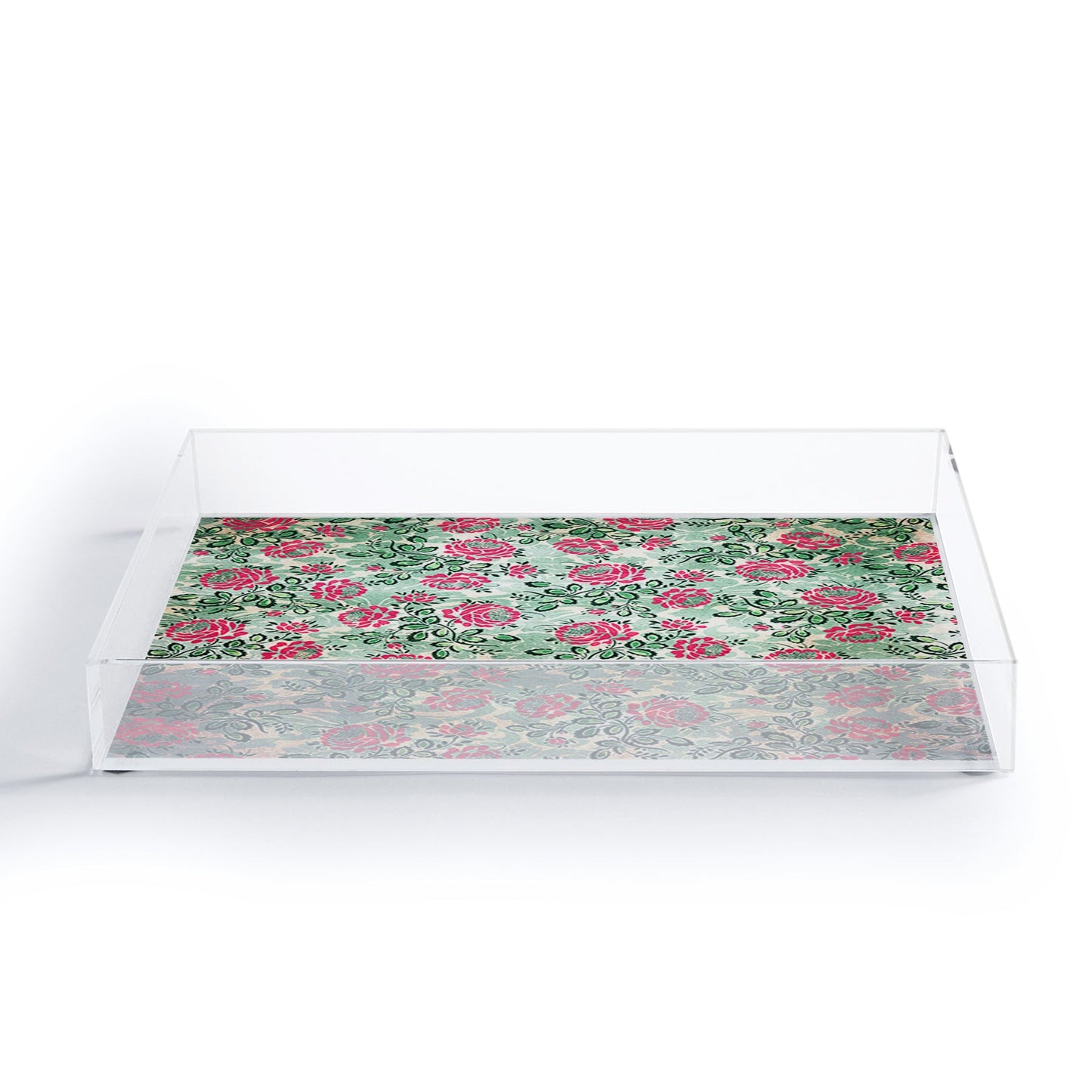Belle13 Retro French Floral Pattern Acrylic Tray